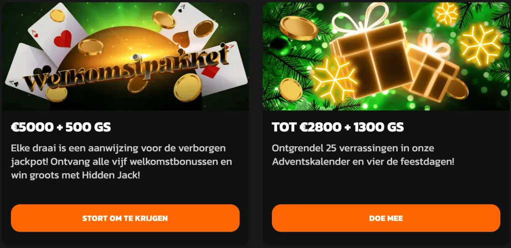Bonussen bij Hidden Jack